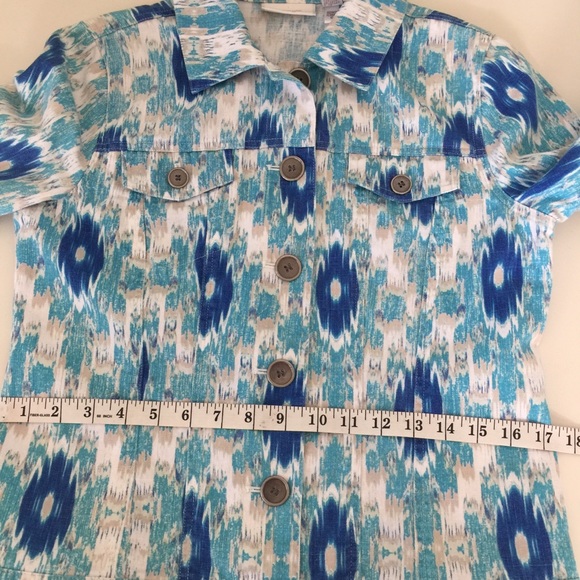 Chico’s Linen Cotton Sz 0 (= Sz S) Ikat Jacket - Picture 8 of 8